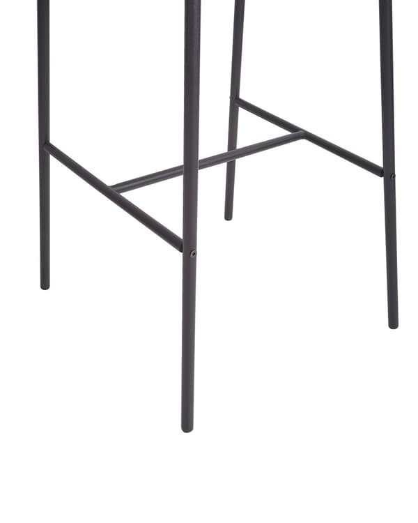 Set om 2 Barstolar Brun Klädsel Konstläder Svarta Metallben Utan Armstöd Böjda Ryggstöd Modern Samtida Design