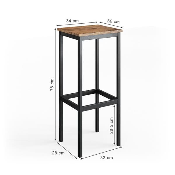 Vicco Fyrk Barpall, Rustik Ek, 34 x 78 cm 2 st