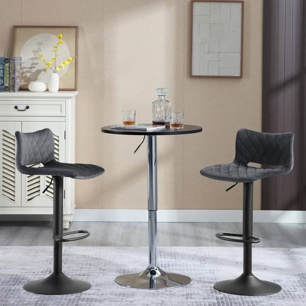 Rootz säädettävä Velvet baarijakkarasarja - Kääntötuoli - Pehmustettu istuin - Ergonominen muotoilu - 41cm x 35cm x 59-79cm