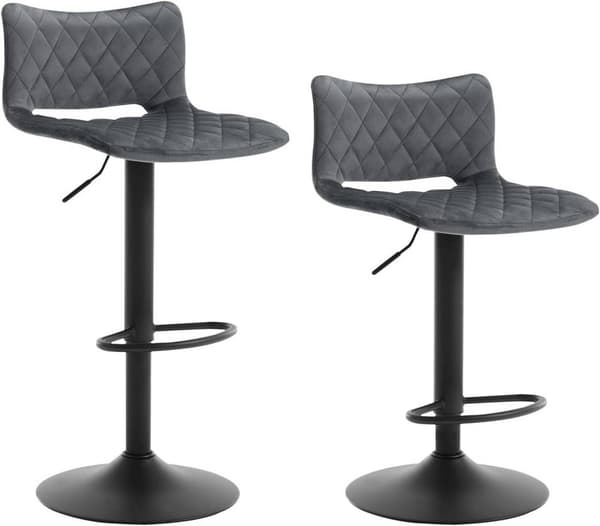 Rootz säädettävä Velvet baarijakkarasarja - Kääntötuoli - Pehmustettu istuin - Ergonominen muotoilu - 41cm x 35cm x 59-79cm