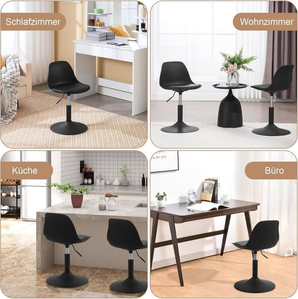 Rootz Barstol - Pallset - Roterande sits - Justerbar höjd - PU-material - Elegant design - 41cm x 61-73cm x 39cm