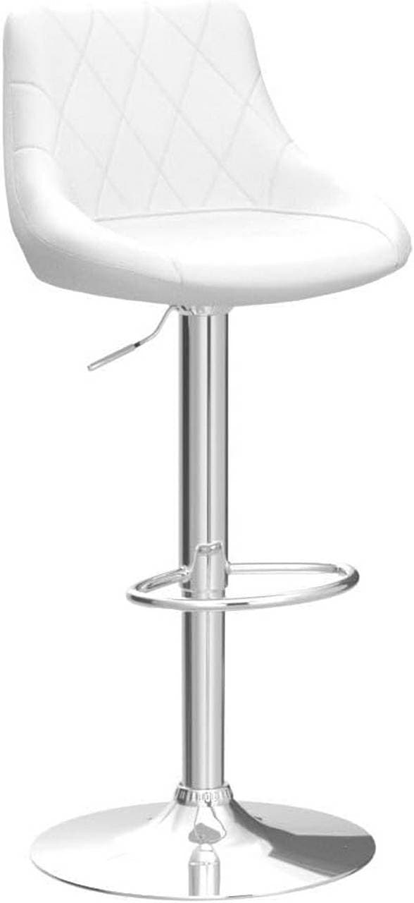 Rootz Barstol - Kunstlæder - Metalstel - Højdensitetsskum - Højdejusterbar - Krombund - Drejelig skammel - 84-106 cm x 35x38 cm