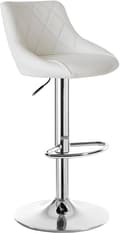 Miniatyrbillede 1 af 8: Rootz Barstol - Kunstlæder - Metalstel - Højdensitetsskum - Højdejusterbar - Krombund - Drejelig skammel - 84-106 cm x 35x38 cm