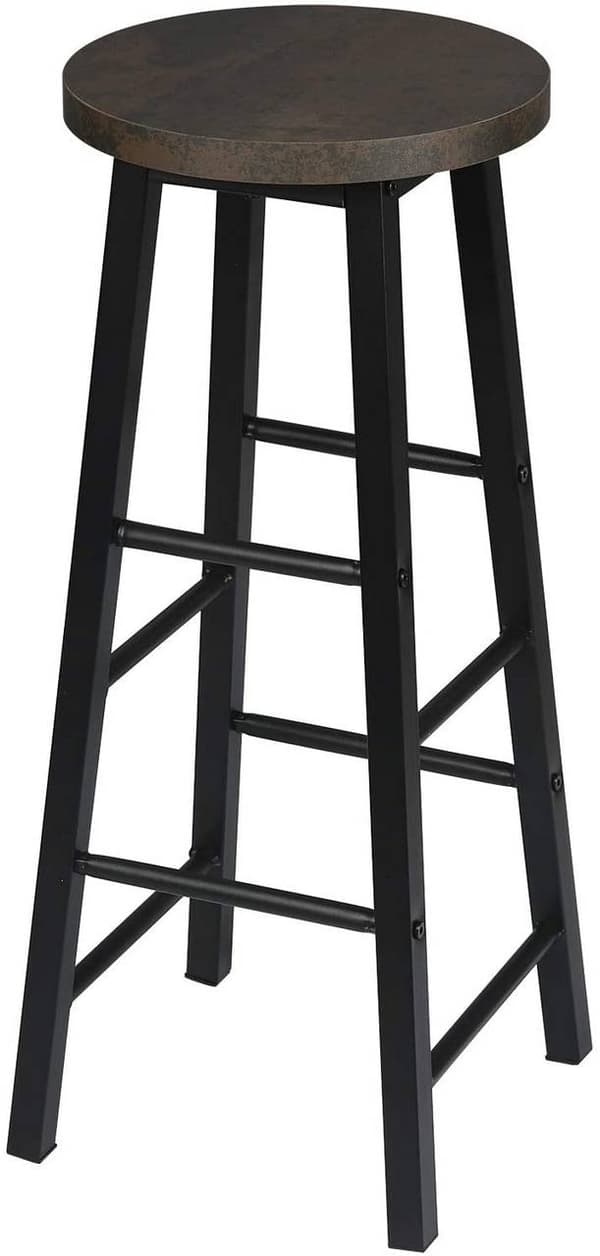 Rootz Barstolar Set med 2 - Industriell stil - Massivt trä - Stålram - Enkel montering - Halkskyddande golvskydd - 71 cm x 30 cm - 120 kg.
