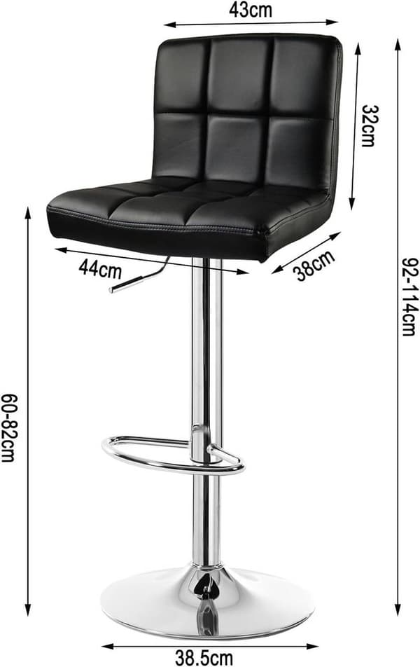 Rootz baarijakkara - Työpöytäjakkara - Korkeussäädettävä kääntyvä jakkara - Keinonahka - Ergonominen jalkatuki - 44cm x 38cm - Kantavuus 120kg