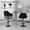 Miniatyrbillede 5 af 8: Rootz Barstol - Bordstol - Kitchen Island Taburet - Fløjl - Justerbar højde - 37cm x 37,5cm x 84cm