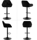 Miniatyrbillede 8 af 8: Rootz Barstol - Bordstol - Kitchen Island Taburet - Fløjl - Justerbar højde - 37cm x 37,5cm x 84cm