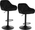 Miniatyrbillede 1 af 8: Rootz Barstol - Bordstol - Kitchen Island Taburet - Fløjl - Justerbar højde - 37cm x 37,5cm x 84cm