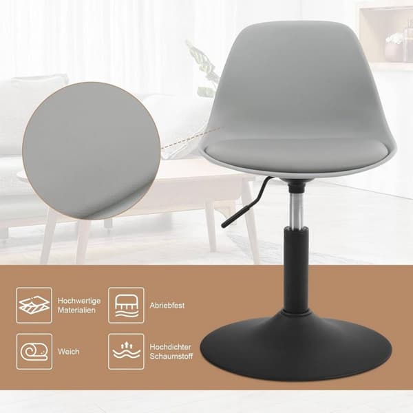 Rootz baarijakkara - Kääntyvä jakkara - Säädettävä korkeus - Pehmeä PU-materiaali - Vakaa teräsrunko - 41cm x 61-73cm x 39cm