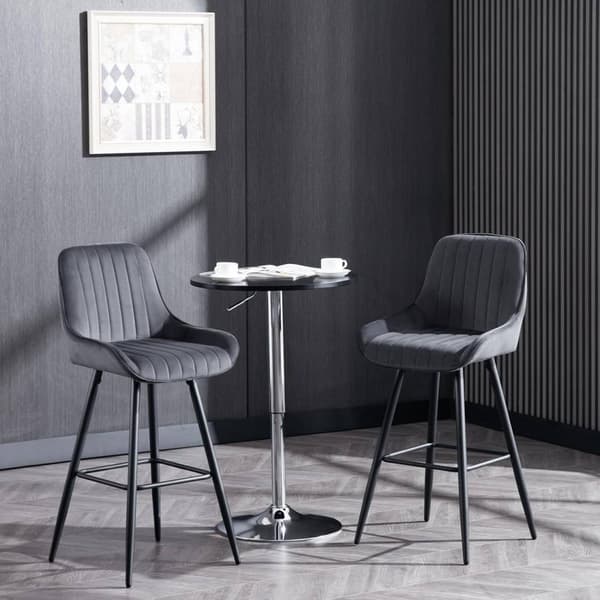 Rootz Barpall - Modern hög pall - Bekväm sits - Ergonomiskt ryggstöd - Rostbeständiga metallben - Mattsvart - 48,5 cm x 106 cm x 46 cm
