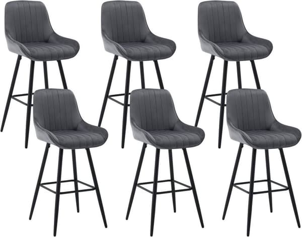 Rootz Barpall - Modern hög pall - Bekväm sits - Ergonomiskt ryggstöd - Rostbeständiga metallben - Mattsvart - 48,5 cm x 106 cm x 46 cm