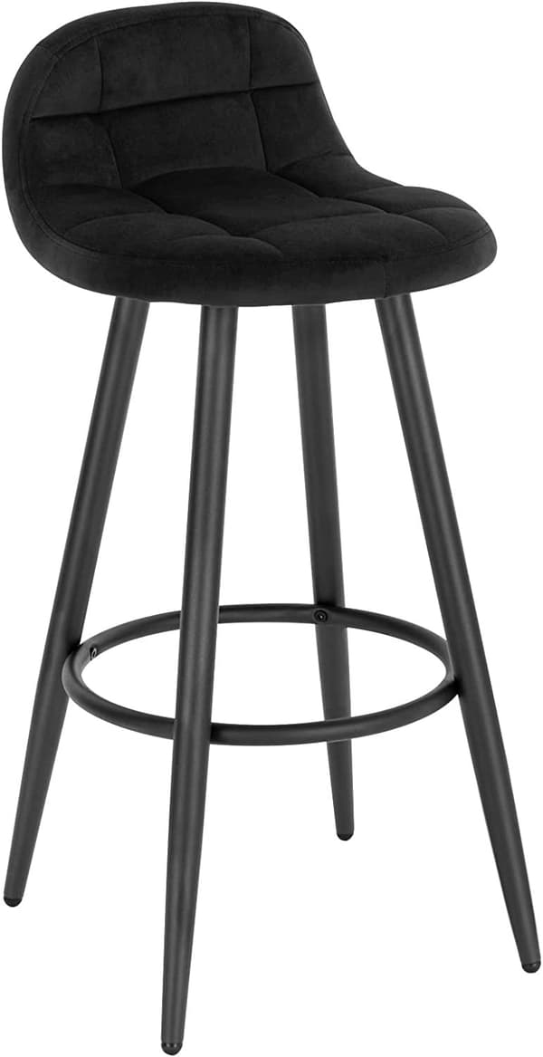 Rootz Barpall Set - Kitchen Island Pall - Arbetspall - Vadderad sammet - Metallram - 84cm x 70cm x 39cm