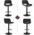 Miniatyrbild 8 av 9: Rootz Barstol i konstläder - Vintage Barstol - Vattentät & Ergonomisk - Justerbar höjd - 48cm x (85-105,5cm) x 49cm