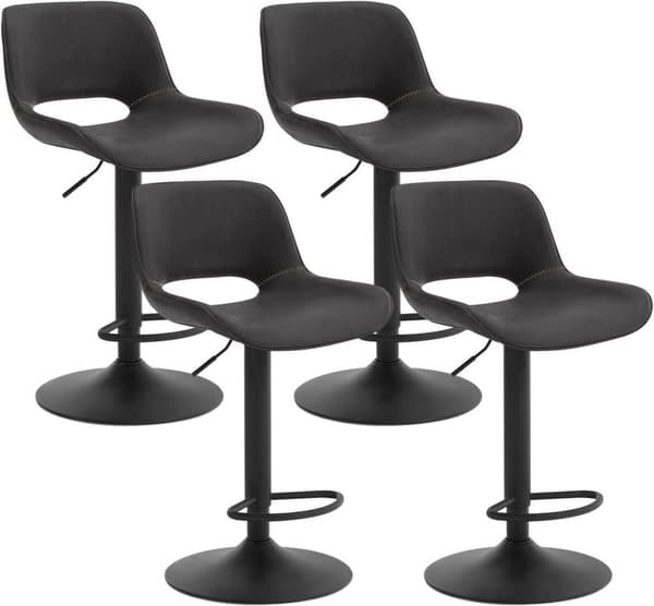 Rootz Barstolesæt i imiteret læder - Vintage barstol - Vandtætte taburetter - Ergonomisk design - 48 cm x (85-105,5 cm) x 49 cm
