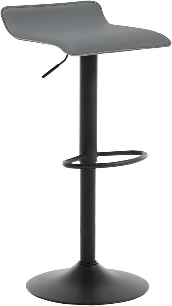 Rootz Ergonomic keinonahkainen baarijakkara - Korkeussäädettävä - 360° Kääntyvä - Keittiön työpöytä - 38,5 cm x 39 cm - Musta/harmaa
