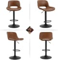 Miniatyrbild 8 av 9: Rootz Barstolsset i konstläder - Bänkpallar - Vintage konstläder - Vattentät - 48cm x (85-105,5cm) x 49cm