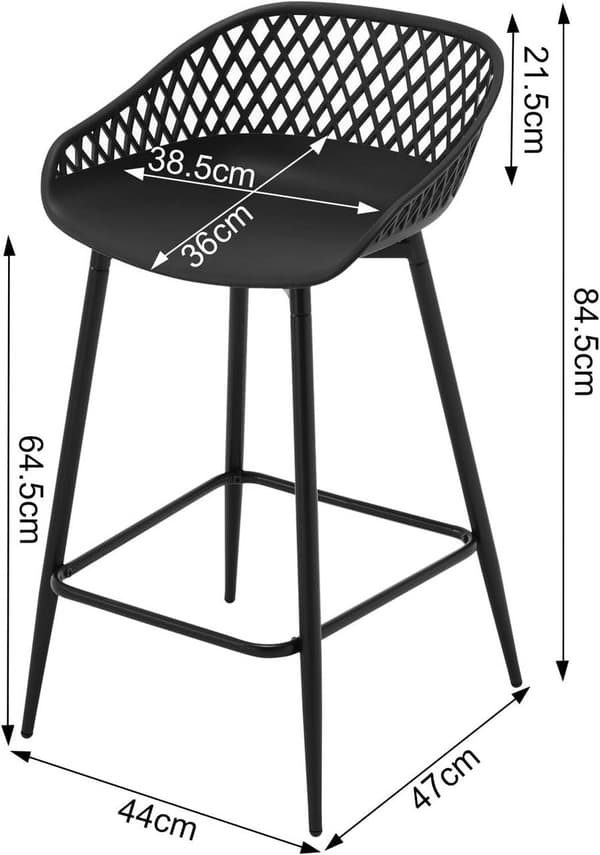 Rootz Hollow Bar Chair Set - Bänkpall - Kitchen Island Pall - Vattentät & Andas - 47cm x 84cm x 48,5cm