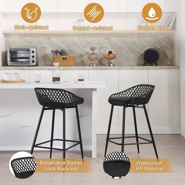 Rootz Hollow Bar Chair Set - Bänkpall - Kitchen Island Pall - Vattentät & Andas - 47cm x 84cm x 48,5cm