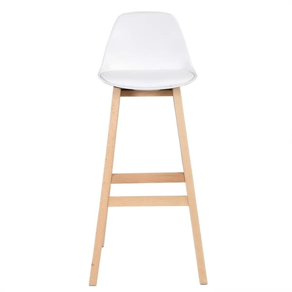 Rootz Scandinavian Style baarijakkara - Työpöytäjakkara - Keittiöjakkara - Ergonominen muotoilu - 96,5 cm x 38,5 cm x 33 cm - Puu ja keinonahka