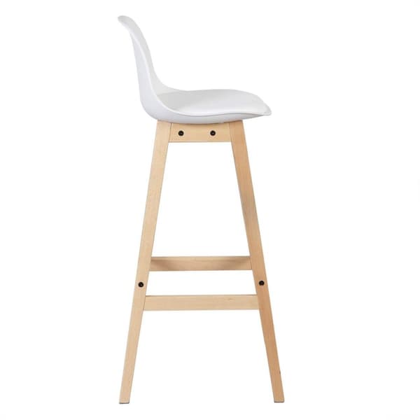Rootz Scandinavian Style baarijakkara - Työpöytäjakkara - Keittiöjakkara - Ergonominen muotoilu - 96,5 cm x 38,5 cm x 33 cm - Puu ja keinonahka