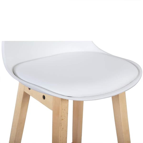 Rootz Scandinavian Style baarijakkara - Työpöytäjakkara - Keittiöjakkara - Ergonominen muotoilu - 96,5 cm x 38,5 cm x 33 cm - Puu ja keinonahka