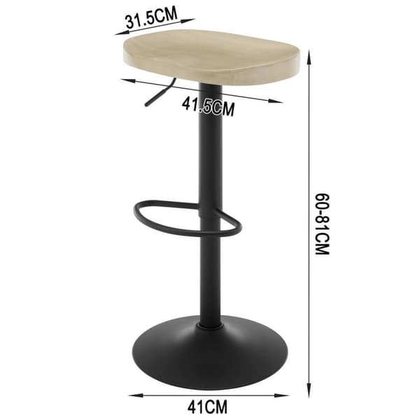 Rootz Roterbar Barstol - Køkkentaburet - Drejeligt sæde - Højdejusterbar - Massivt træ - 41,5 cm x (60-81) cm x 31,5 cm