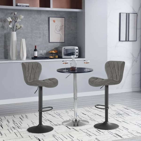 Rootz Velvet Barstol - Bordstol - Rund barstol - Materialer af høj kvalitet - 47cm x (89-109,5)cm x 54cm