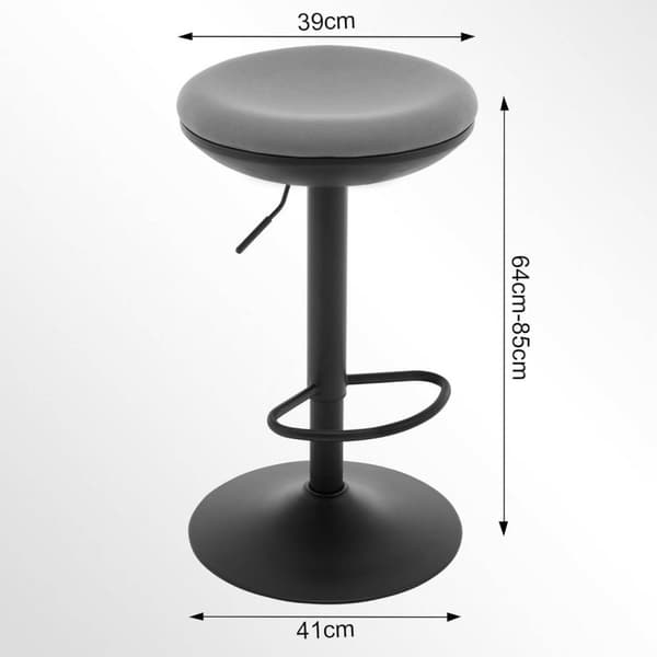 Rootz kääntyvä baarijakkara - Työpöytäjakkara - Korkeussäädettävä tuoli - Joustava kangas - Metallirunko - Hengittävä - 41cm x (64-85) x 41cm