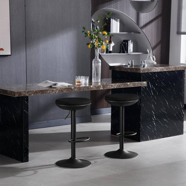 Rootz Swivel Bar Pall Set - Bänkpall - Kökspall - Andas elastiskt tyg - Höjdjusterbar - 41cm x (64-85)cm x 41cm