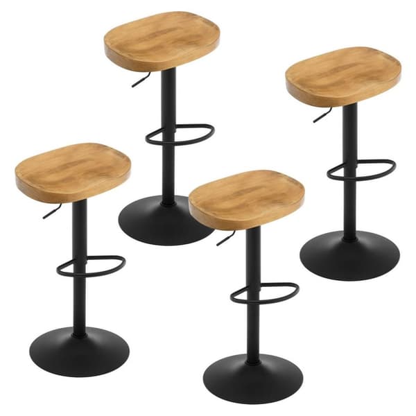 Rootz drejelig barstolssæt - Bordskammel - Træskammel - Ergonomisk design - 41,5 cm x (60-81 cm) x 31,5 cm - Naturligt fyrretræ