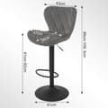 Miniatyrbillede 3 af 9: Rootz drejelig barstol - Skrankestol - Justerbar højde - Fløjlssæde - Metalkonstruktion - 47cm x 89-109,5cm x 54cm