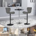 Miniatyrbillede 8 af 9: Rootz drejelig barstol - Skrankestol - Justerbar højde - Fløjlssæde - Metalkonstruktion - 47cm x 89-109,5cm x 54cm