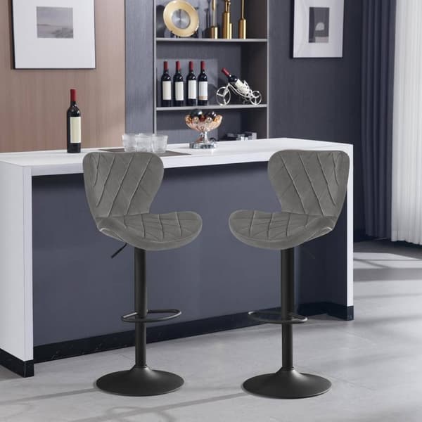 Rootz drejelig barstol - Skrankestol - Justerbar højde - Fløjlssæde - Metalkonstruktion - 47cm x 89-109,5cm x 54cm