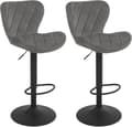 Miniatyrbillede 1 af 9: Rootz drejelig barstol - Skrankestol - Justerbar højde - Fløjlssæde - Metalkonstruktion - 47cm x 89-109,5cm x 54cm