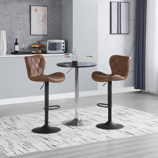 Rootz Swivel Bar Pall - Vintage bistrostol - Justerbar i höjdled - konstläder - Ergonomisk design - Metall fotstöd - 47cm x 109,5cm x 54cm