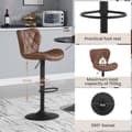 Miniatyrbild 6 av 9: Rootz Swivel Bar Pall - Vintage bistrostol - Justerbar i höjdled - konstläder - Ergonomisk design - Metall fotstöd - 47cm x 109,5cm x 54cm