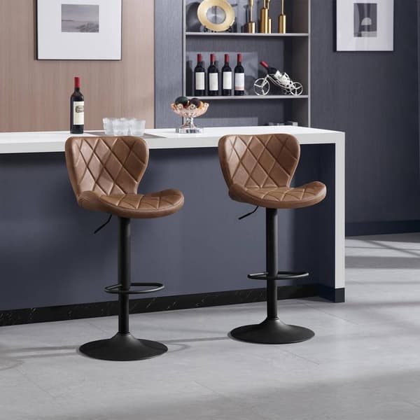 Rootz Swivel Bar Pall - Vintage bistrostol - Justerbar i höjdled - konstläder - Ergonomisk design - Metall fotstöd - 47cm x 109,5cm x 54cm