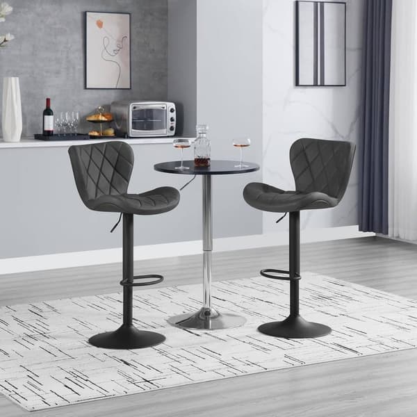 Rootz kääntyvä baarijakkara - Keittiöjakkara - Työtuoli - Laadukas keinonahka - Säädettävä korkeus - Ergonominen muotoilu - 47 cm x (89-109,5 cm) x 54