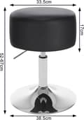 Miniatyrbillede 3 af 7: Rootz drejelig barstol - lavprofilstol - justerbar skammel - imiteret læder - 33,5 cm sæde - 52-67 cm højde - 38,5 cm base