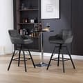 Miniatyrbillede 4 af 9: Rootz Velvet Barstolssæt - Køkkentaburet - 360° roterende skammel - Høj komfort - Ergonomisk design - Metalstel - 51cm x 94,5cm x 53cm