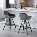 Miniatyrbillede 2 af 9: Rootz Velvet Barstolssæt - Køkkentaburet - 360° roterende skammel - Høj komfort - Ergonomisk design - Metalstel - 51cm x 94,5cm x 53cm