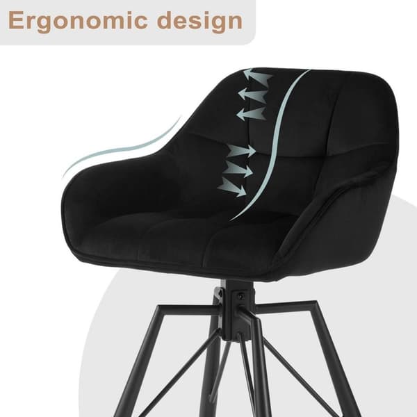 Rootz Velvet Barstol Set - Snittstolar - Hög komfort - Ergonomisk design - 51cm x 94,5cm x 53cm - Krämfärgad, mörkgrå, svart