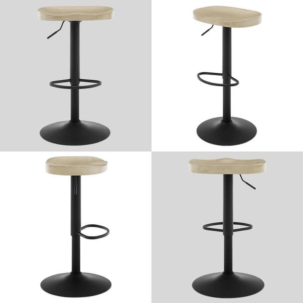 Rootz puinen baarijakkara - Kääntyvä jakkara - Ergonominen jakkara - Korkeussäädettävä - Massiivipuinen istuin - 41,5 cm x (60-81 cm) x 31,5 cm