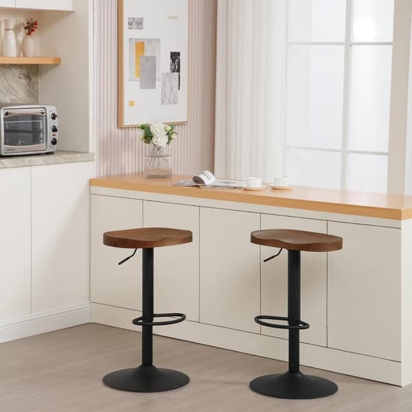 Rootz-puinen baarijakkara - Massiivimäntyinen istuin - Korkeussäädettävä jakkara - Kääntötuoli - Keittiösaaren jakkara - 41,5 cm x (60-81) cm x 31,5 c