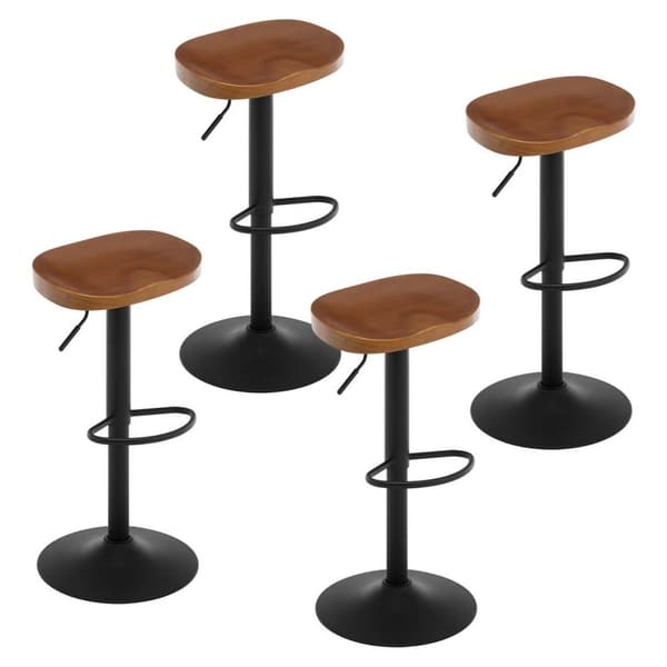 Rootz-puinen baarijakkara - Massiivimäntyinen istuin - Korkeussäädettävä jakkara - Kääntötuoli - Keittiösaaren jakkara - 41,5 cm x (60-81) cm x 31,5 c