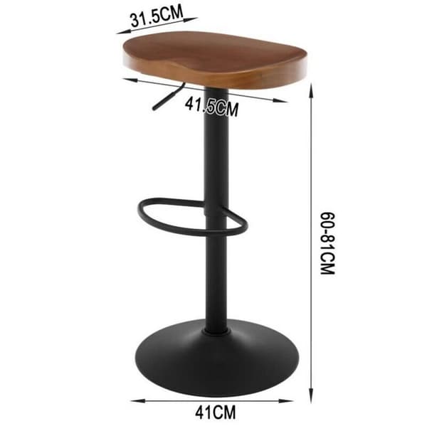 Rootzin puiset baarijakkarat - Kitchen Island -jakkara - Kääntyvä jakkara - Säädettävä korkeus - Ergonominen jalkatuki - Massiivipuinen istuin - 41,5