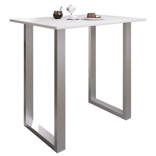 Xona barbord 110x80 vit, silverfärgad.