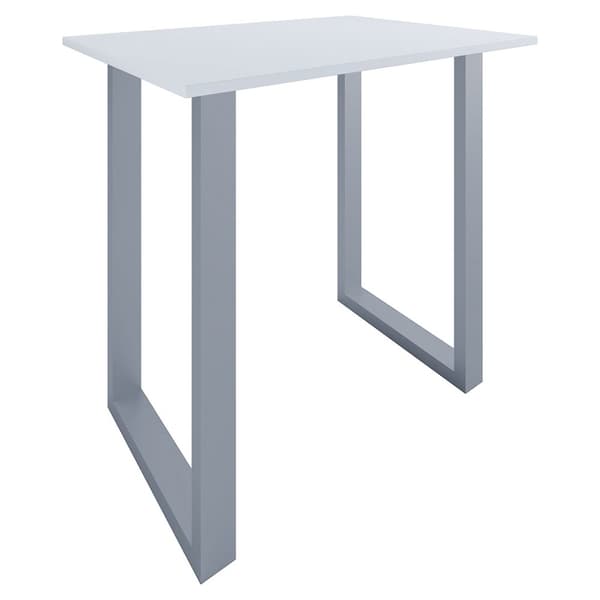 Xona barbord 110x80 vit, silverfärgad.
