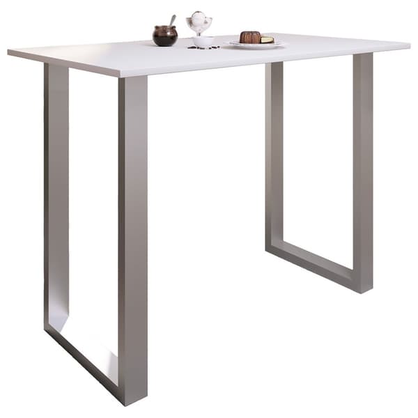 Xona barbord 140x80 vit, silverfärgad.