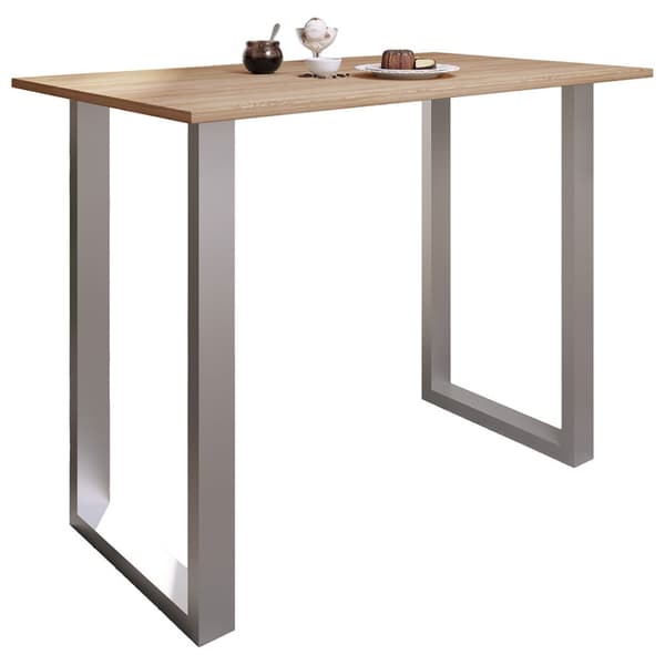 Xona barbord 140x80 eg dekor, sølvfarvet.